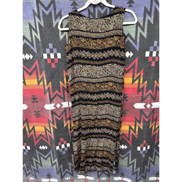 Norton Vintage 90s Y2K Tribal Maxi Packable Sundress Petite XL Beach Vacation - Picture 6 of 8